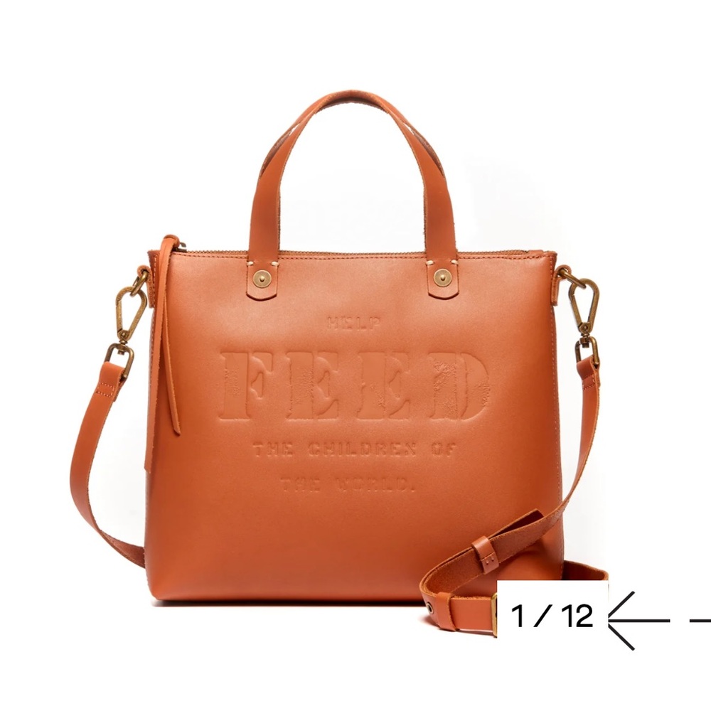 Help feed the children of the World Eleanor cross body bag in color russet -FEED